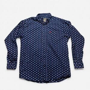 Ariat Blue Texas Star Pattern Button Down Shirt Size M